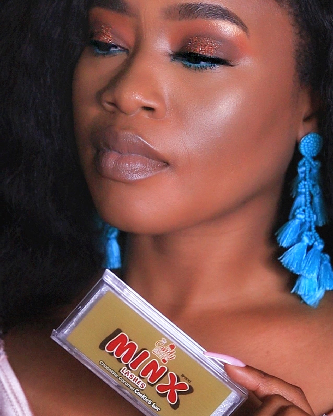 Teal Beaded Tassel Earrings